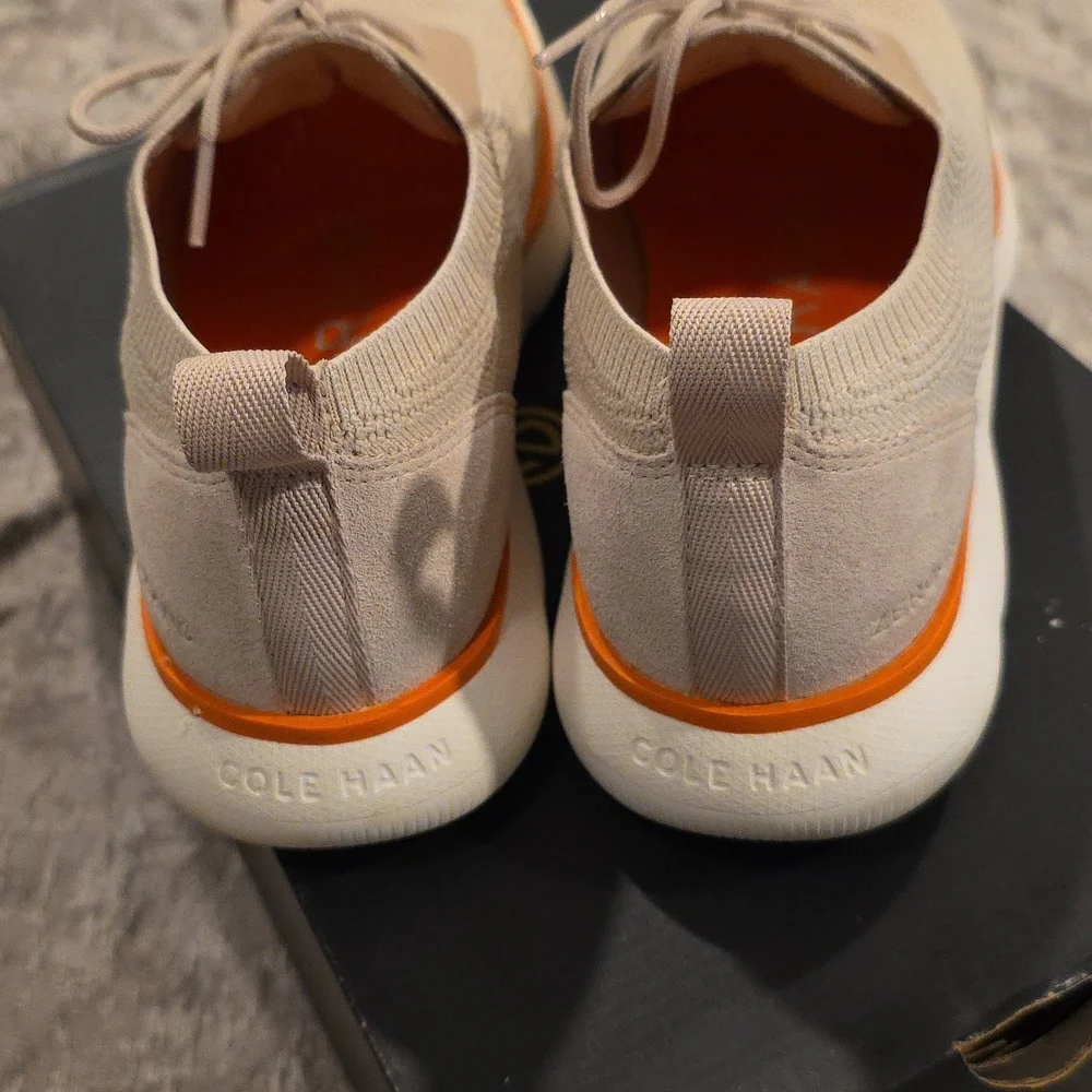 Cole Haan Zerogrand Omni Sneakers Men's Beige and Orange Casual Shoes - Picture 3 of 4